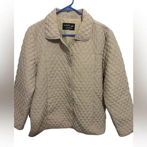 NORDIC LIGHTS QUILTED LIGHTWEIGHT BEIGE jacket size large - Picture 1 of 7